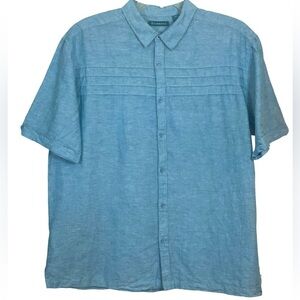Cubavera linen / cotton blend mens short sleeve button down shirt. Size XXL GUC